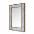 Homeroots Modern Farmhouse Rectangular Wood & Galvanized Metal Wall Mirror, Brown 379819